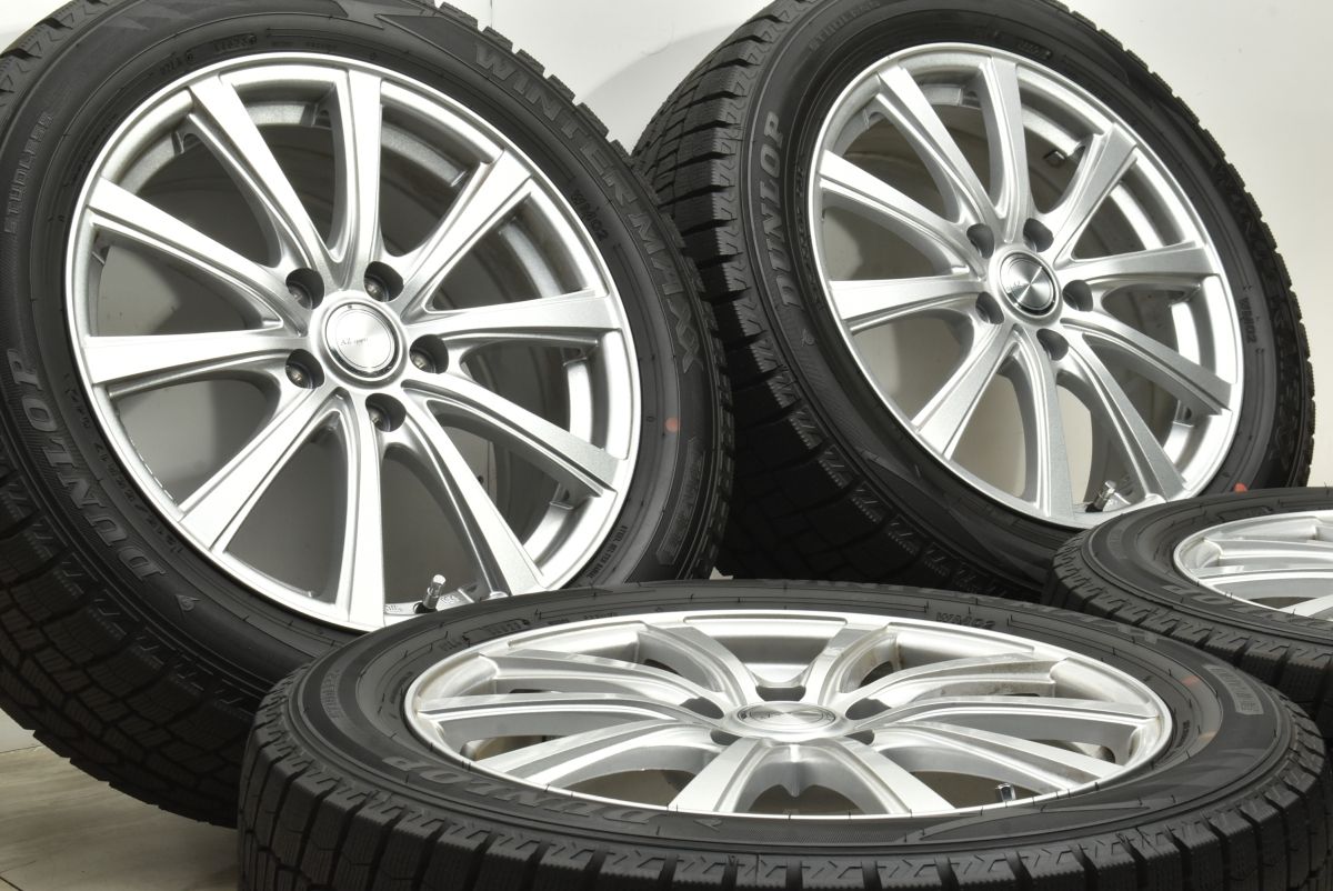 バリ溝 2025年製 AZ SPORTS 17in 7J 53 PCD114.3 ダンロップ ウィンターマックス WM02 215|55R17 エスティマ オデッセイ ヴェゼル CX-3