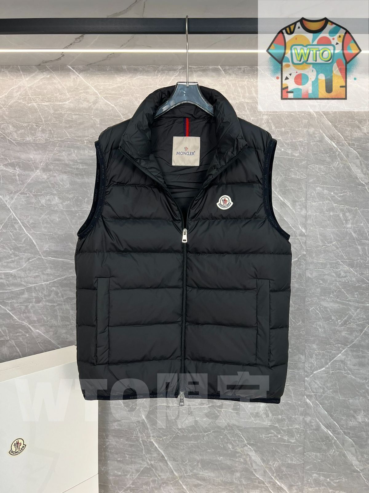 モンクレール　ダウンベスト　黒　ダブルジッパー MONCLER モンクレール レイ RAY ダウンベスト フード付き ダブル