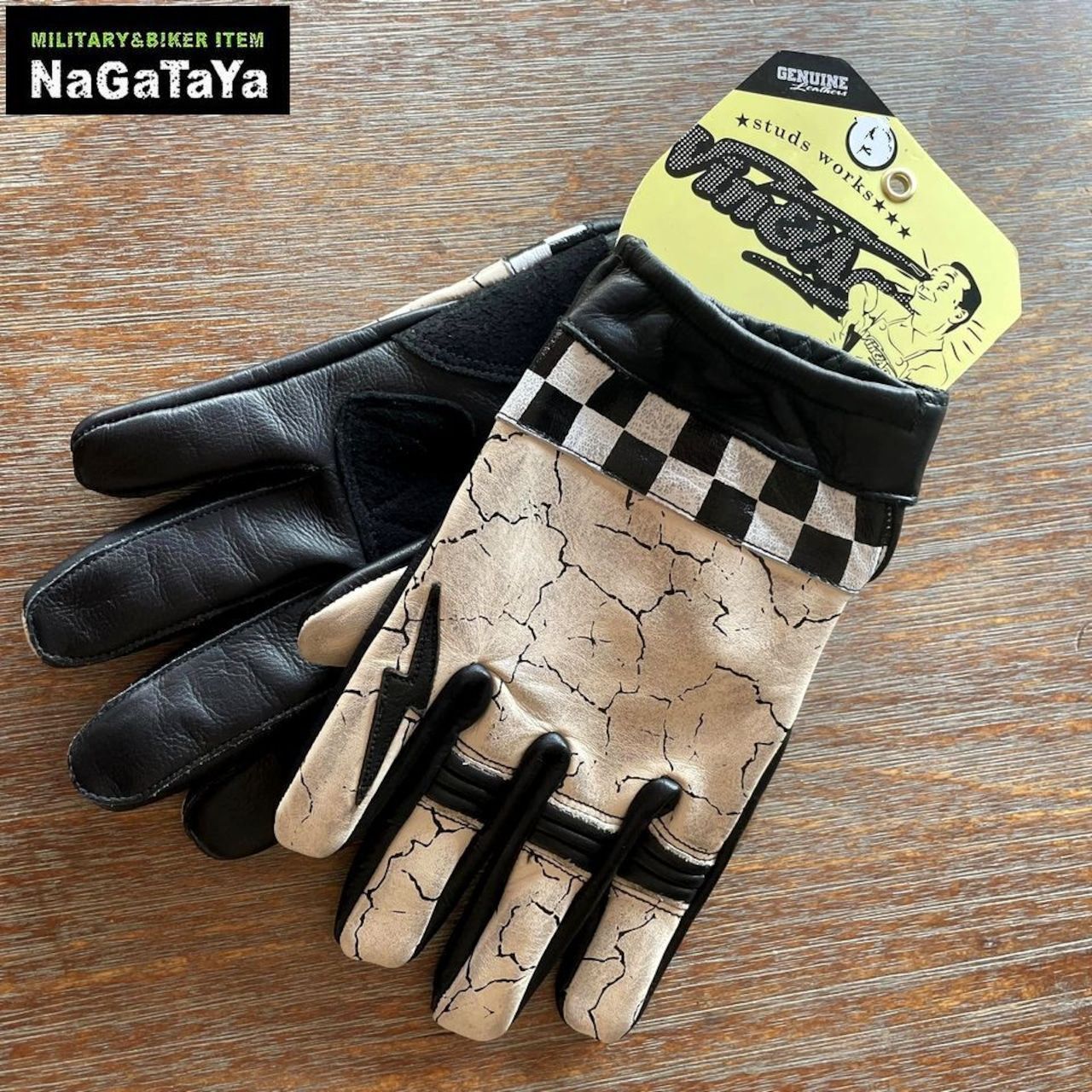 VIN&AGE TYPE VG24NS クラックレザーグローブ アイボリー L Vin＆Age 送料無料 ヴィンアンドエイジ NAUGHTY SHORT GLOVES