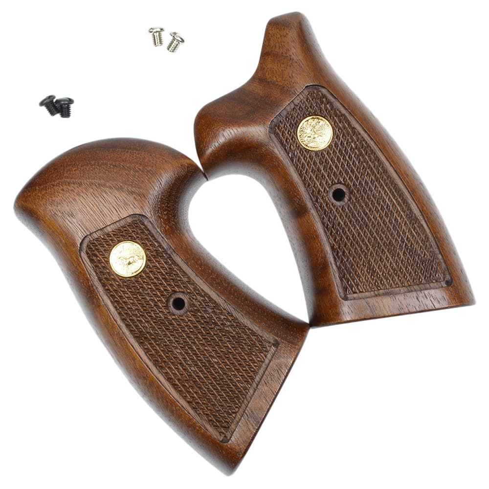 マルシン ガングリップ ANACONDAシリーズ共通 チェッカー木製グリップ