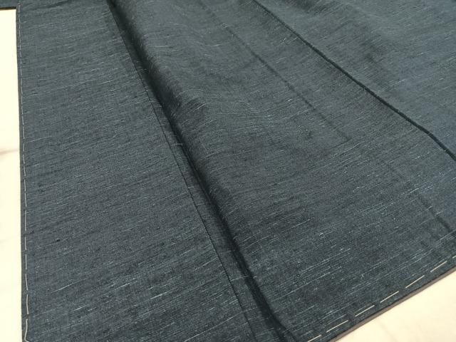 平和屋着物○男性 結城紬 アンサンブル 紺瑠璃色 証紙付き 正絹 逸品  