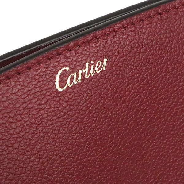 銀座店 新品 カルティエ Cドゥ カルティエ レザー ポーチ ボルドー ...