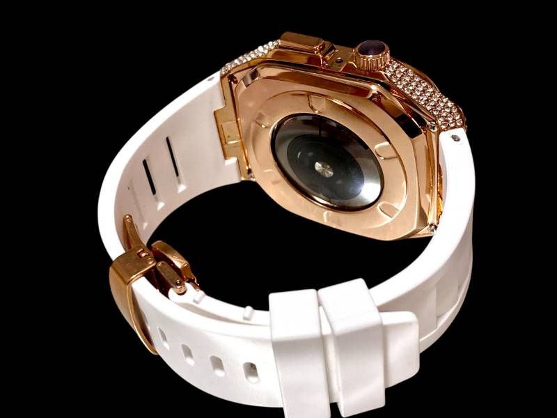 彩り豊かな アップルウォッチケース 互換性カスタム カバー 保護 ギフト 42 44 45 46 キラキラ ベルト レザー バンド series 4 5 6 7 8 9 10 11 se1 2 3 ローズ１ 【100%本物】