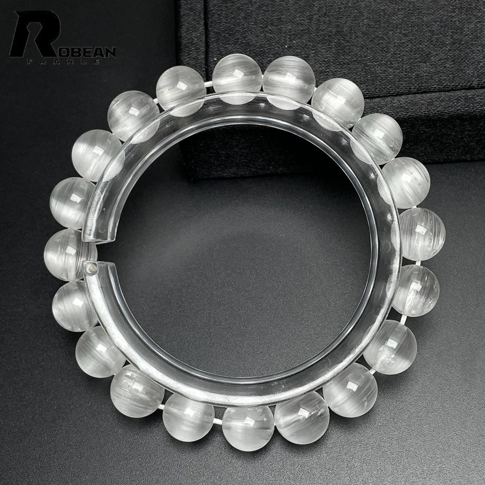 逸品 EU製 定価122万円ROBEAN・ホワイトトパーズルチルクォーツパワーストーン アクセサリー 猫目 天然石 お守り ギフト プレゼント2   9.1-9.6mm M1108392