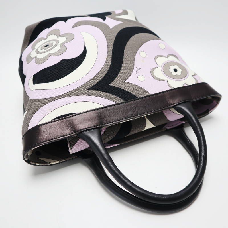 EMILIO PUCCI エミリオプッチ 総柄 キャンバス/レザ― トート