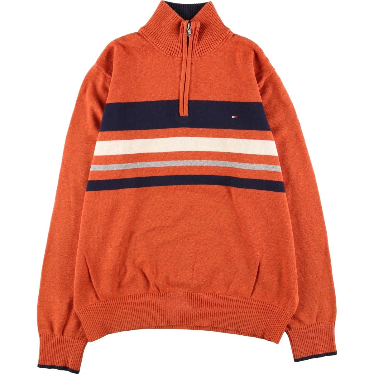 古着 トミーヒルフィガー TOMMY HILFIGER コットンニットハーフジップ 