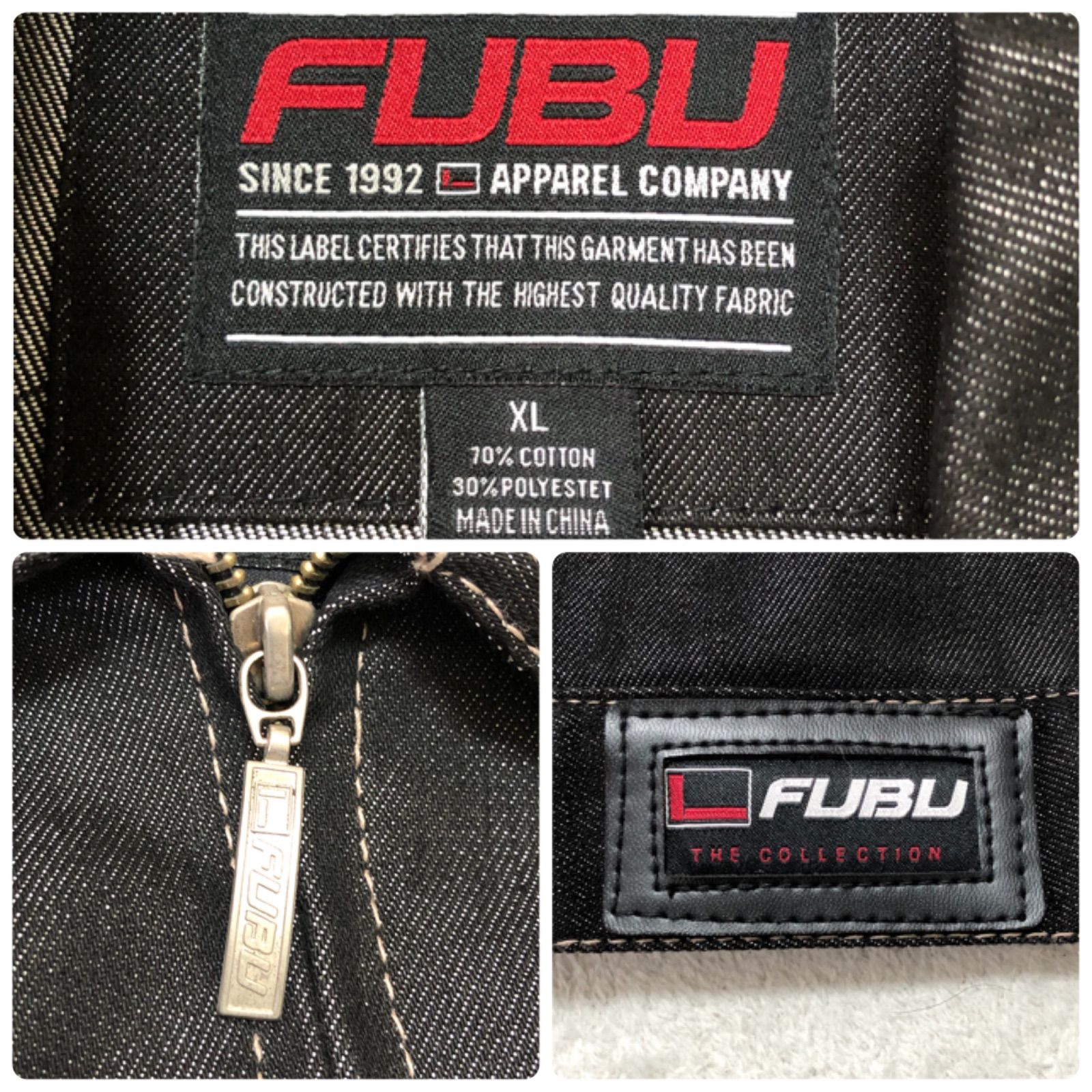 FUBU BLACK DENIM JACKET デニムジャケット トラッカージャケット 