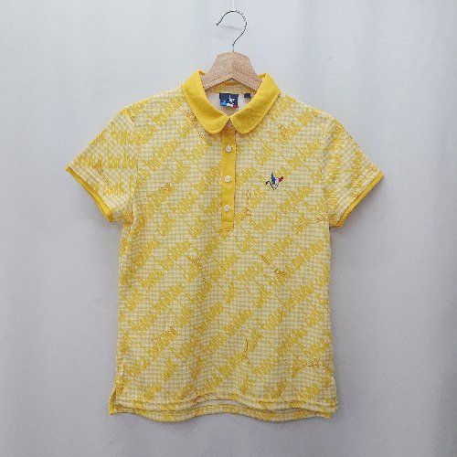 ○★新品未使用　PING（ピン）　ギンガムチェック　ポロシャツ　LL　イエロー PING APPAREL｜総柄プリント半袖ポロシャツ <LADIES LINE