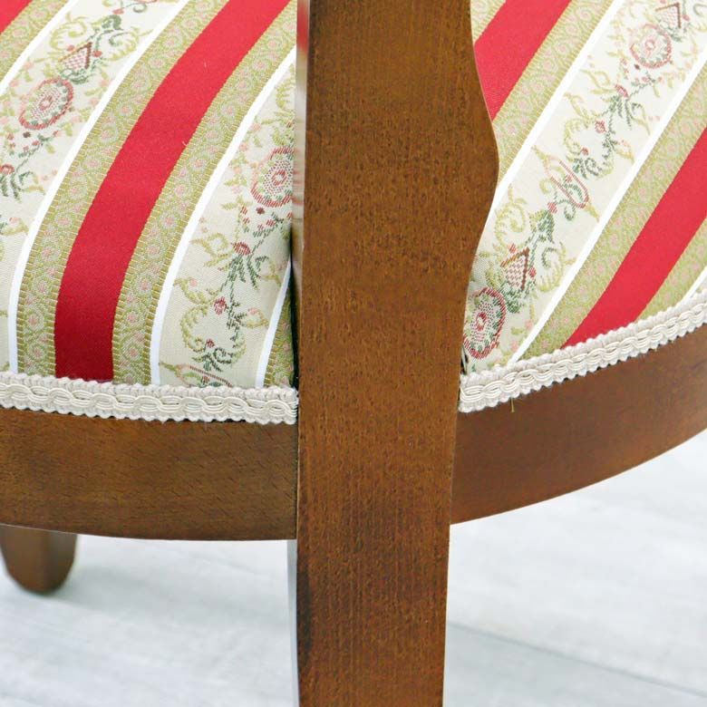 イタリア ダイニングチェア レッドストライプ 木製 完成品 高級 イタリア ダイニングチェア レッドストライプ 木製 完成品 高級