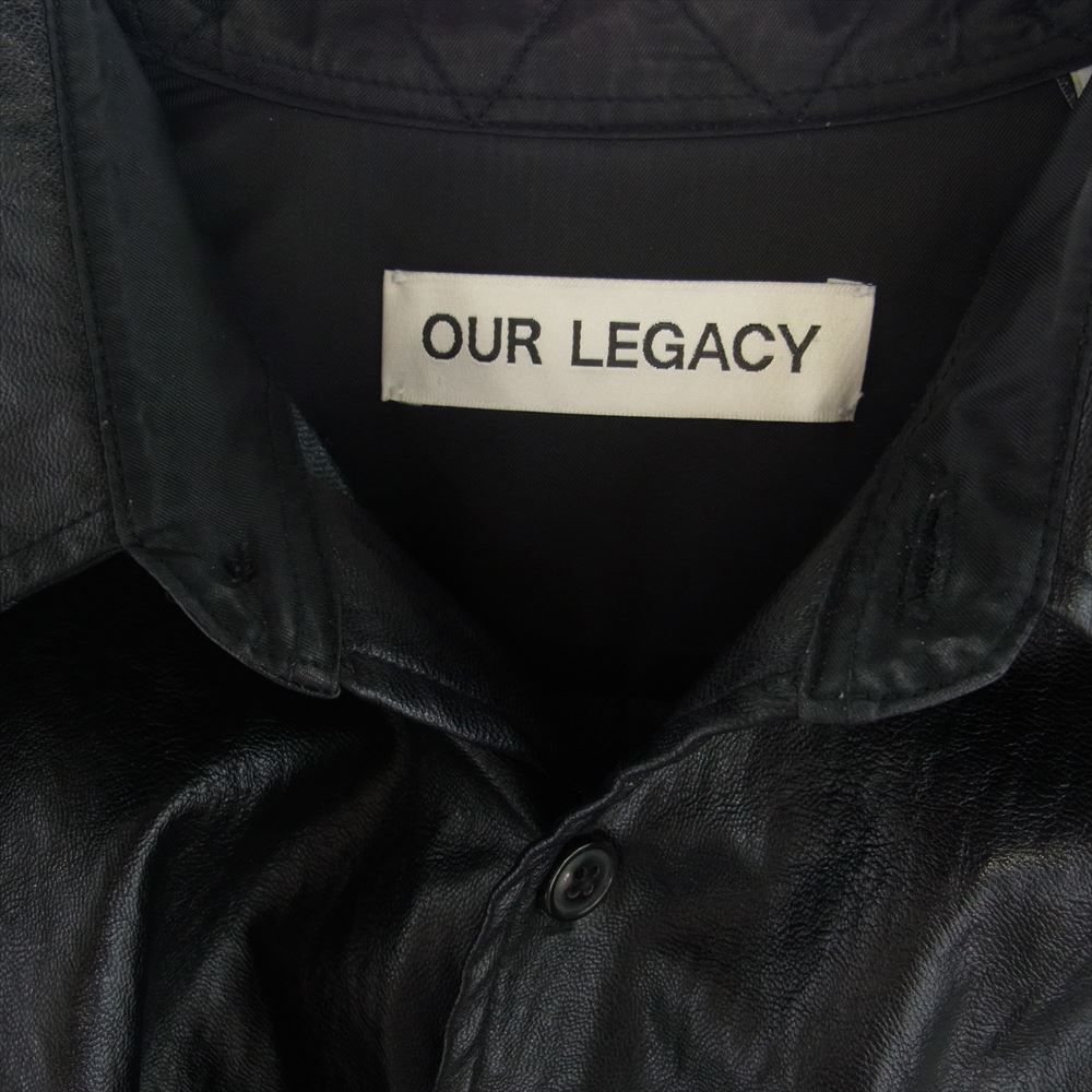 メンズ OUR LEGACY フェイクレザーシャツ ブラック
