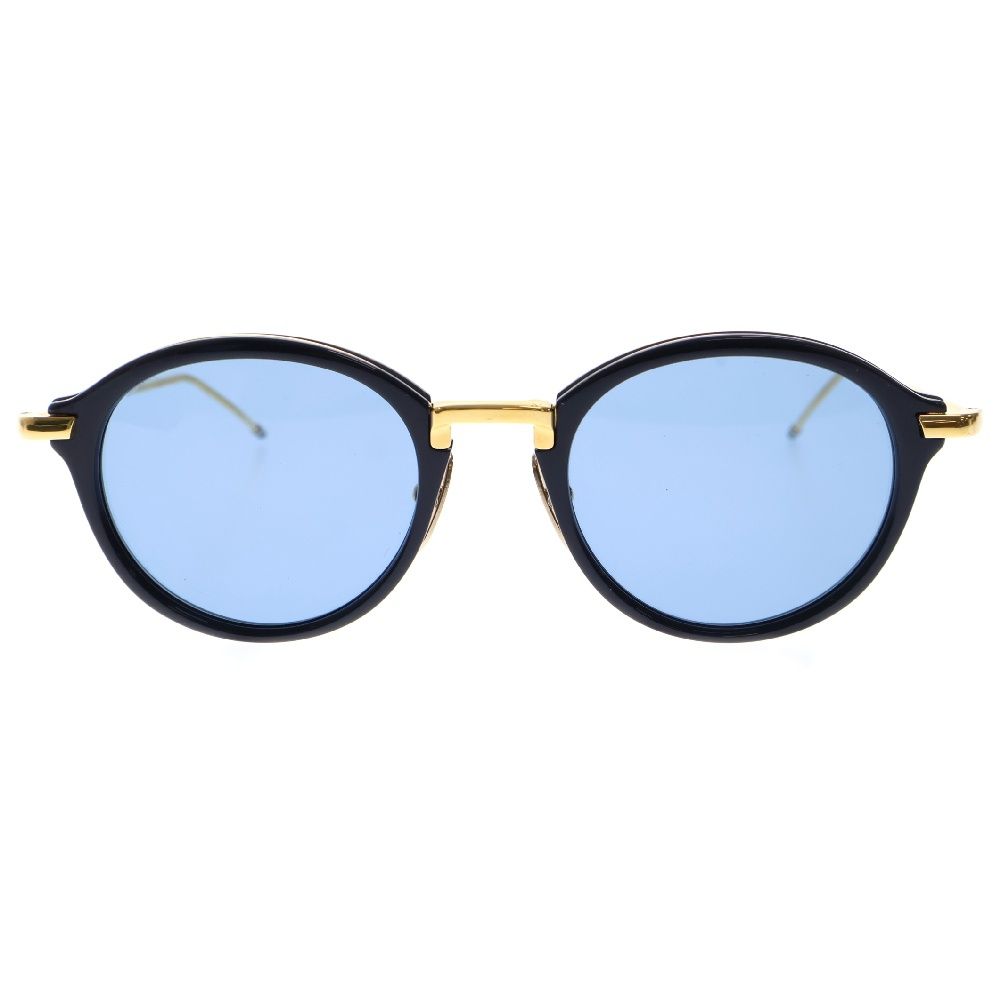 THOM BROWNE (トムブラウン) ボストンフレーム サングラス メガネ 眼鏡 アイウェア ブラック/ゴールド TB-011F-T-49