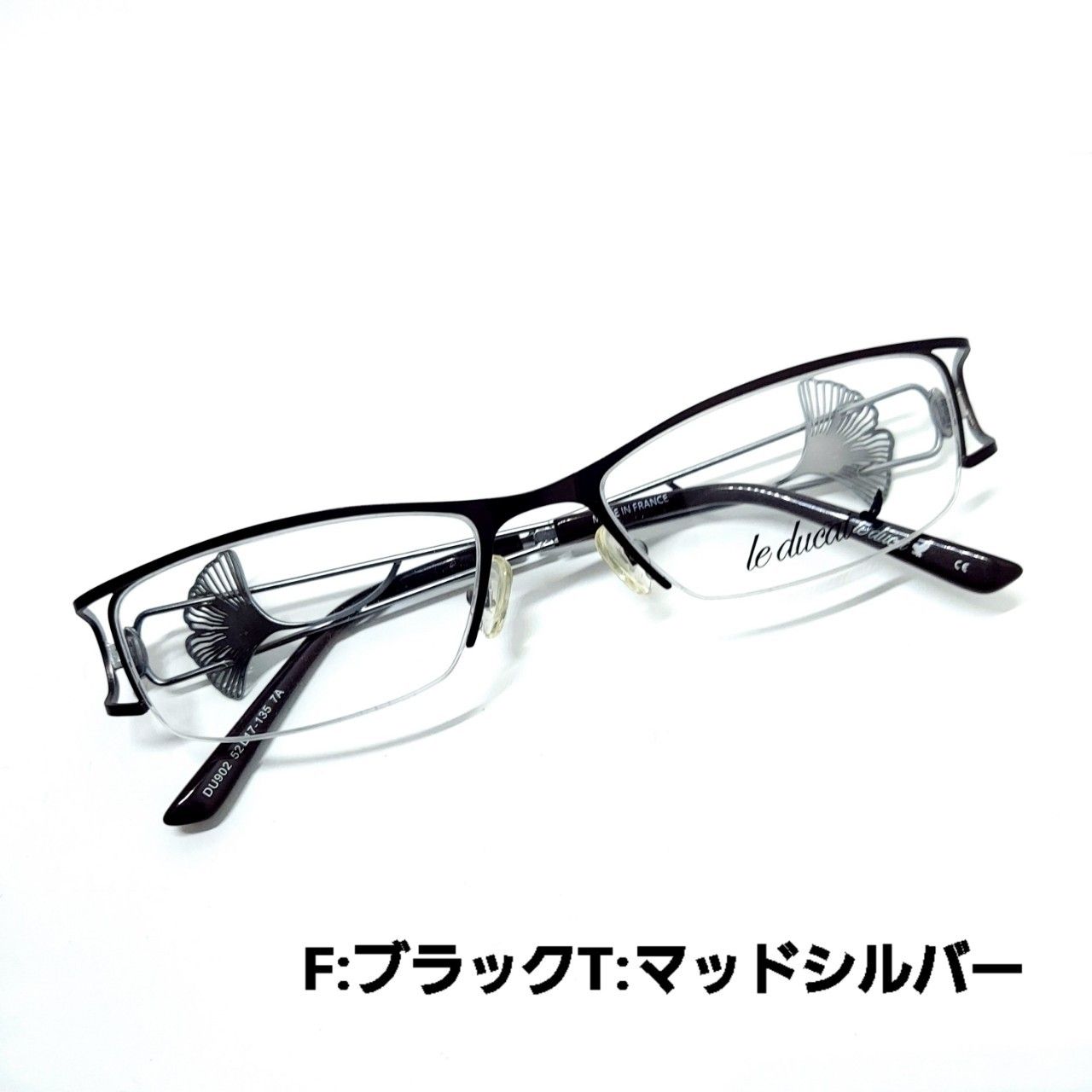 No.581+メガネ　le ducat【度数入り込み価格】ブラックテンプル素材カラー