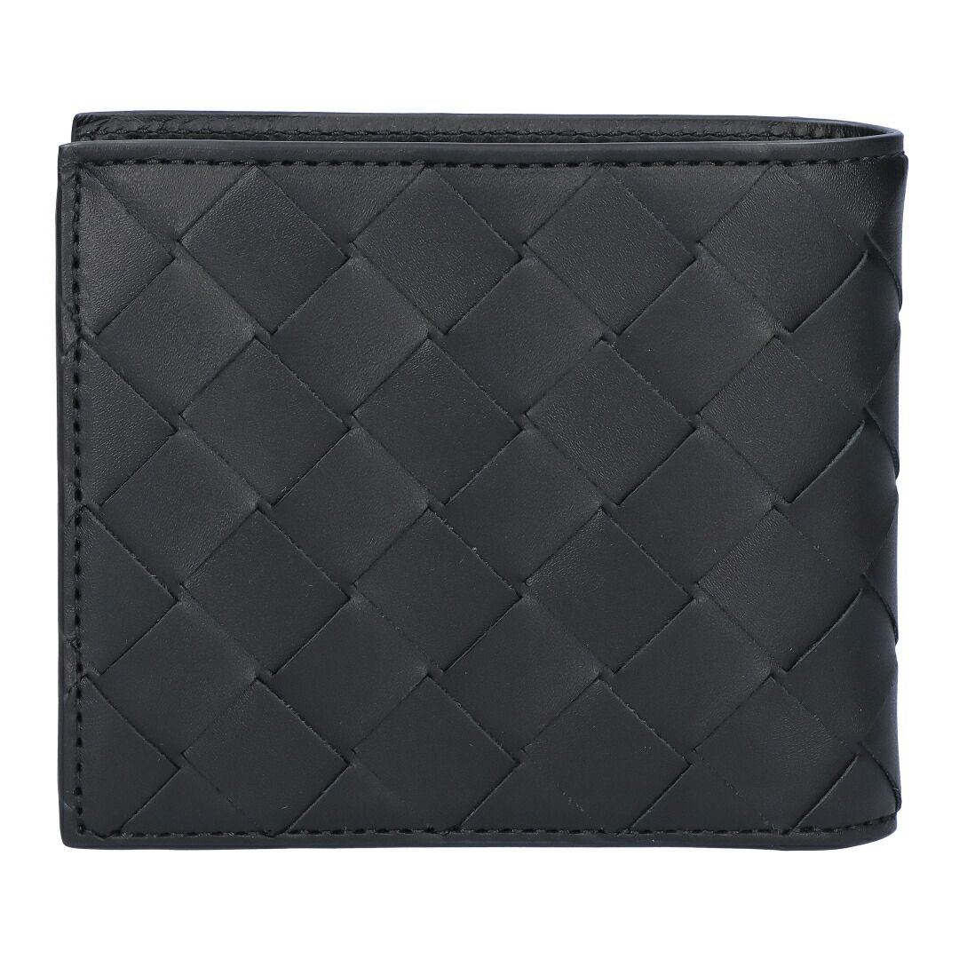 ボッテガヴェネタ BOTTEGA VENETA メンズ 折財布 二つ折り財布 小銭入れ付き イントレチャート 749412 VCPQ4 8803 BLACK-SILVER