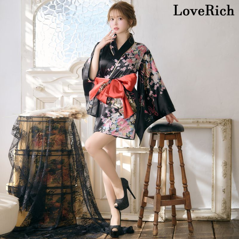 LoveRich ラブリッチ 【3カラー/2点セット】和柄 花柄 美胸 バイカラー