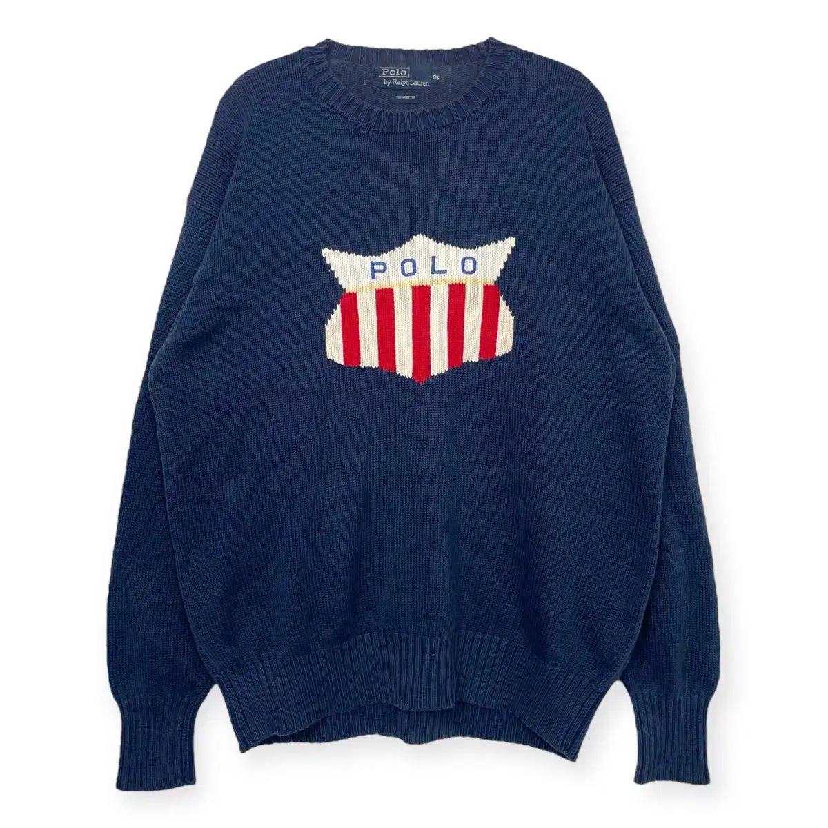 90s ポロ Ralph Lauren(ラルフローレン) kswiss ロゴ ニット