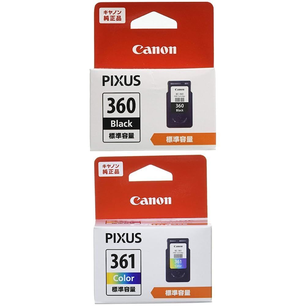 【新着商品】Canon 純正 インクカートリッジ BC-360 (ブラック) + BC-361 (3色カラー) セット