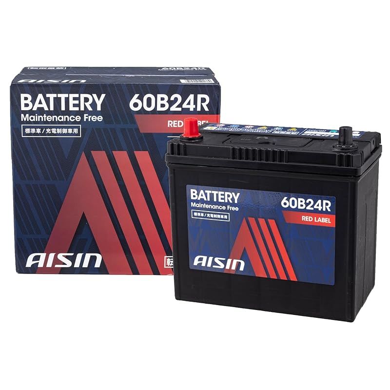 アイシン(AISIN) 車用 バッテリー 60B24R (55B24R 46B24R) 標準車/充電制御車対応 RED LABEL BTRAZ-9060B24R
