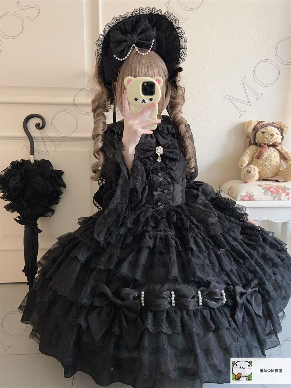 ♥ 冬用 ロリータドレス JSK吊りスカート 多層レース＆リボン装飾 ドール風 甘ロリ 豪華デザイン 撮影会 推し活 イベント用 プレ