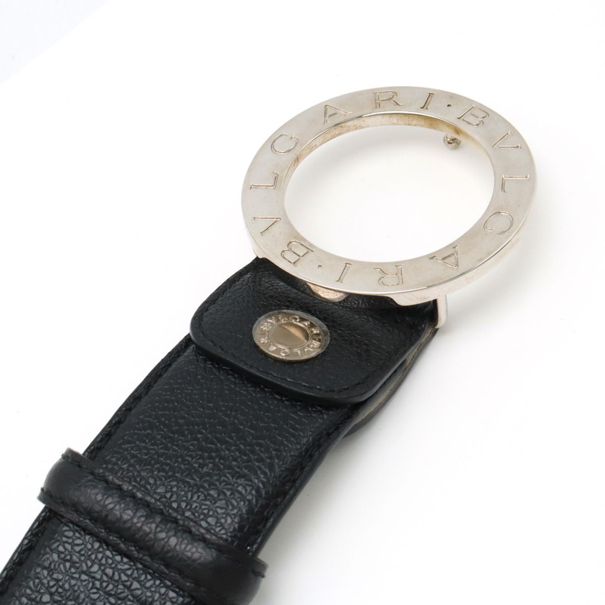 美品✨ BVLGARI ブルガリ ベルト ラウンドロゴバックル グレインレザー BVLGARI ブルガリ ブルガリブルガリ ベルト ラウンドロゴバックル