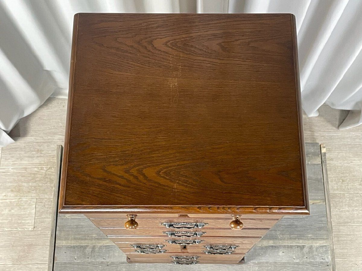 GQ45 展示品 レザー スツール チーク材 毛皮張り 木製 椅子/神奈川県