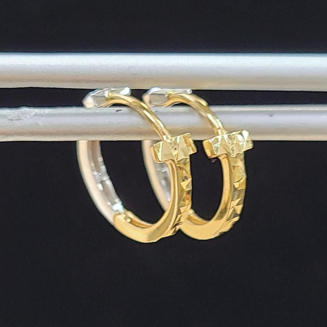 大人気！ 18金 K18 YG イエローゴールド フープ ピアス 中折れ式