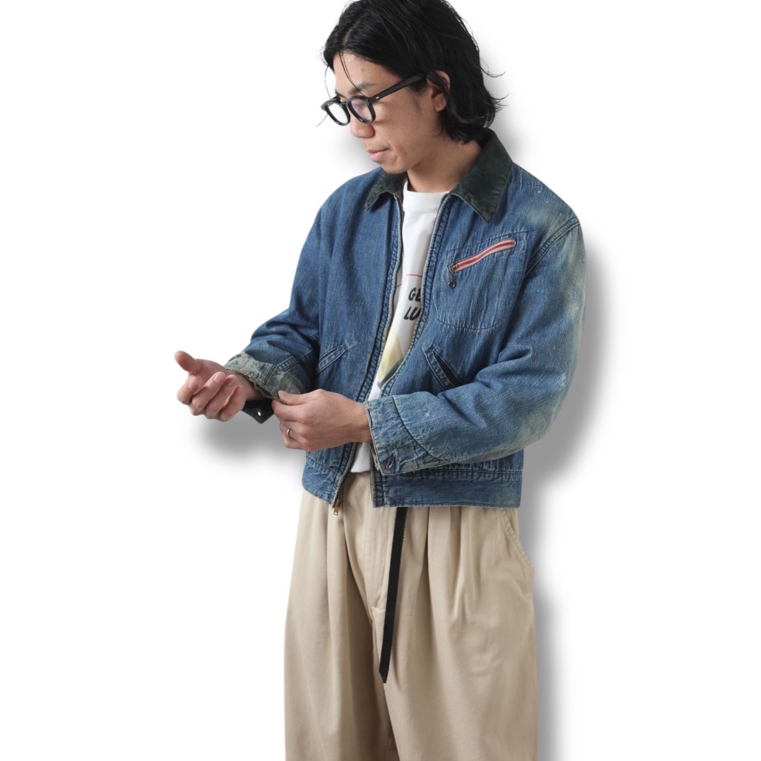 古着 60s ブルーベル デニム ワーク ジャケット インディゴ L 当時物