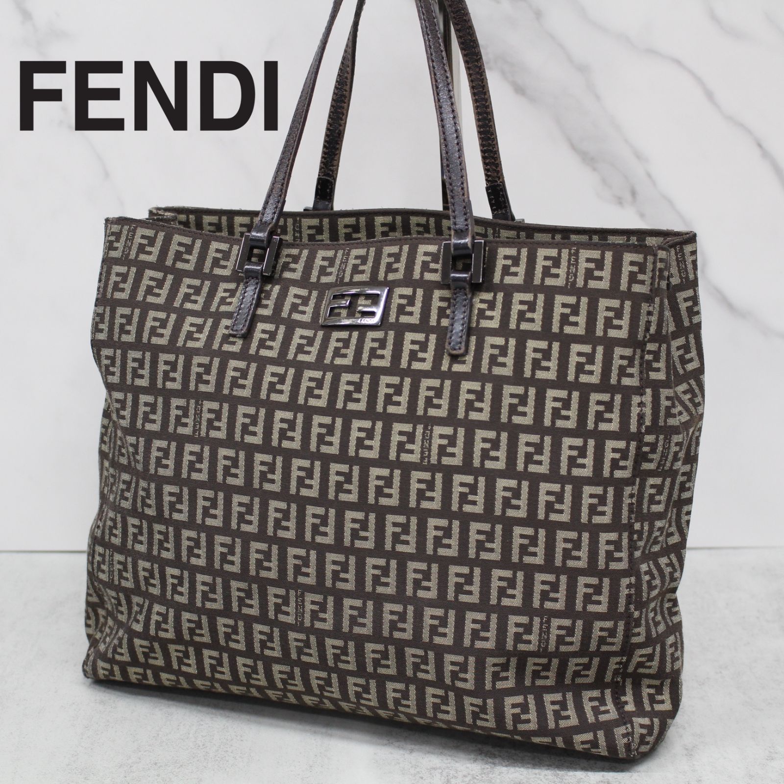 FENDI】訳あり ズッキーノ キャンバス トート ボストン - ボストンバッグ