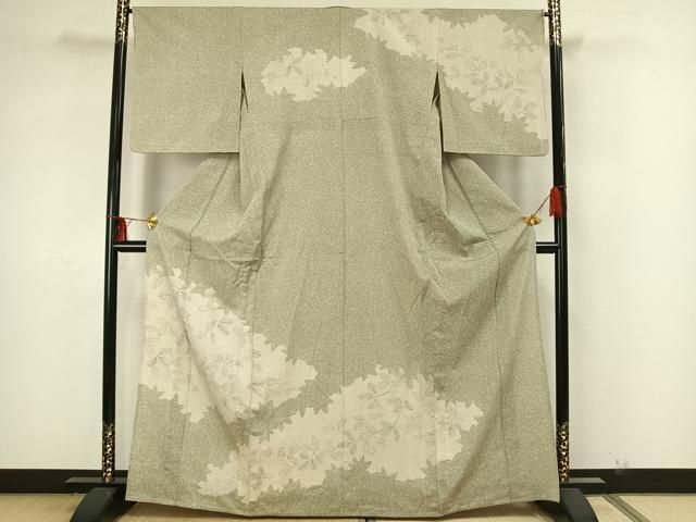 平和屋着物▽本塩沢　訪問着　単衣　手描き　萩文　正絹　逸品　AAAZ9065fy 平和屋着物▽本塩沢 訪問着 単衣 手描き 萩文 正絹 逸品 AAAZ9065fy