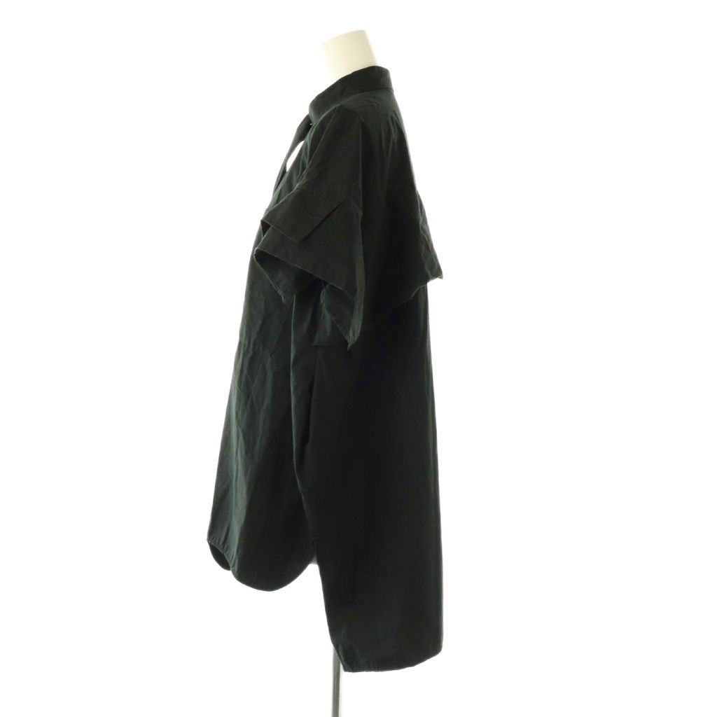  エンフォルド ENFOLD 25 SS ROLL-UP SLEEVES SHIRT シャツ 半袖 38 ブラック ES OS 半袖 シャツ ブラウス