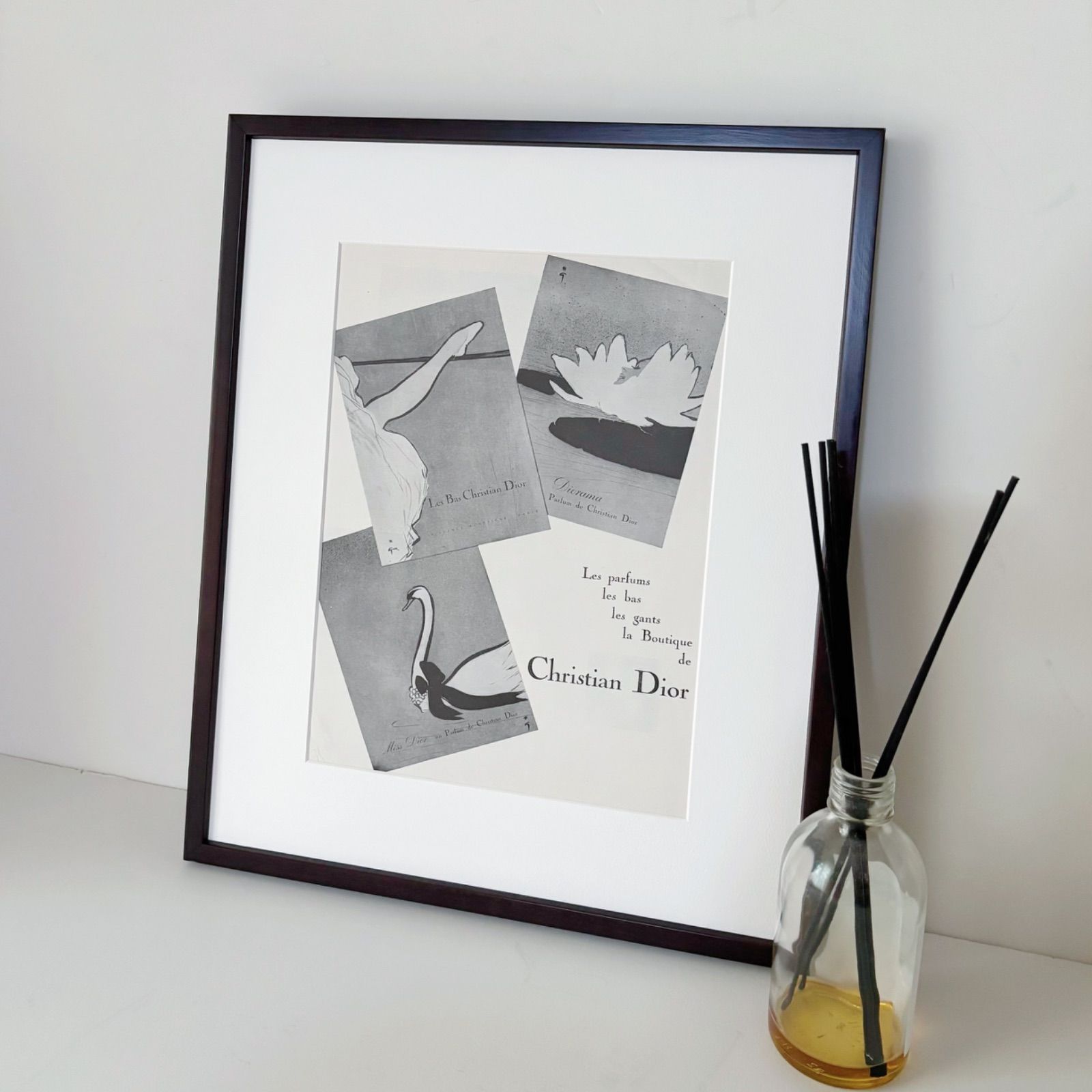 1952 広告 Christian Dior Rene Gruau ディオール ルネ グリュオ ポスター ヴィンテージ アートポスター フレーム付き 額縁 インテリア モダン おしゃれ かわいい 壁掛け ポップ レトロ