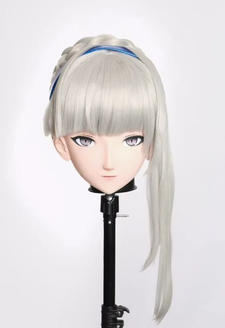 ☆即納 全頭マスク カツラ付き ロック付き NO.490 衣装付き ドール  