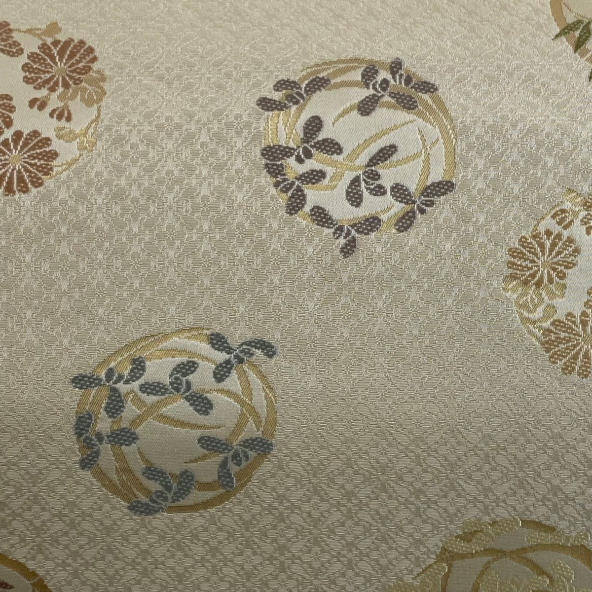 開き名古屋帯 美品 名品 落款 辻が花柄 絞り 金通し 青灰色 開き名古屋帯 美品 名品 落款 辻が花柄 絞り 金通し 青灰色