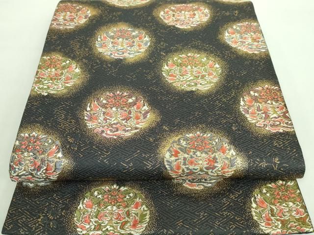 平和屋着物○西陣の名門 加納幸謹製 六通柄袋帯 唐織 舞花