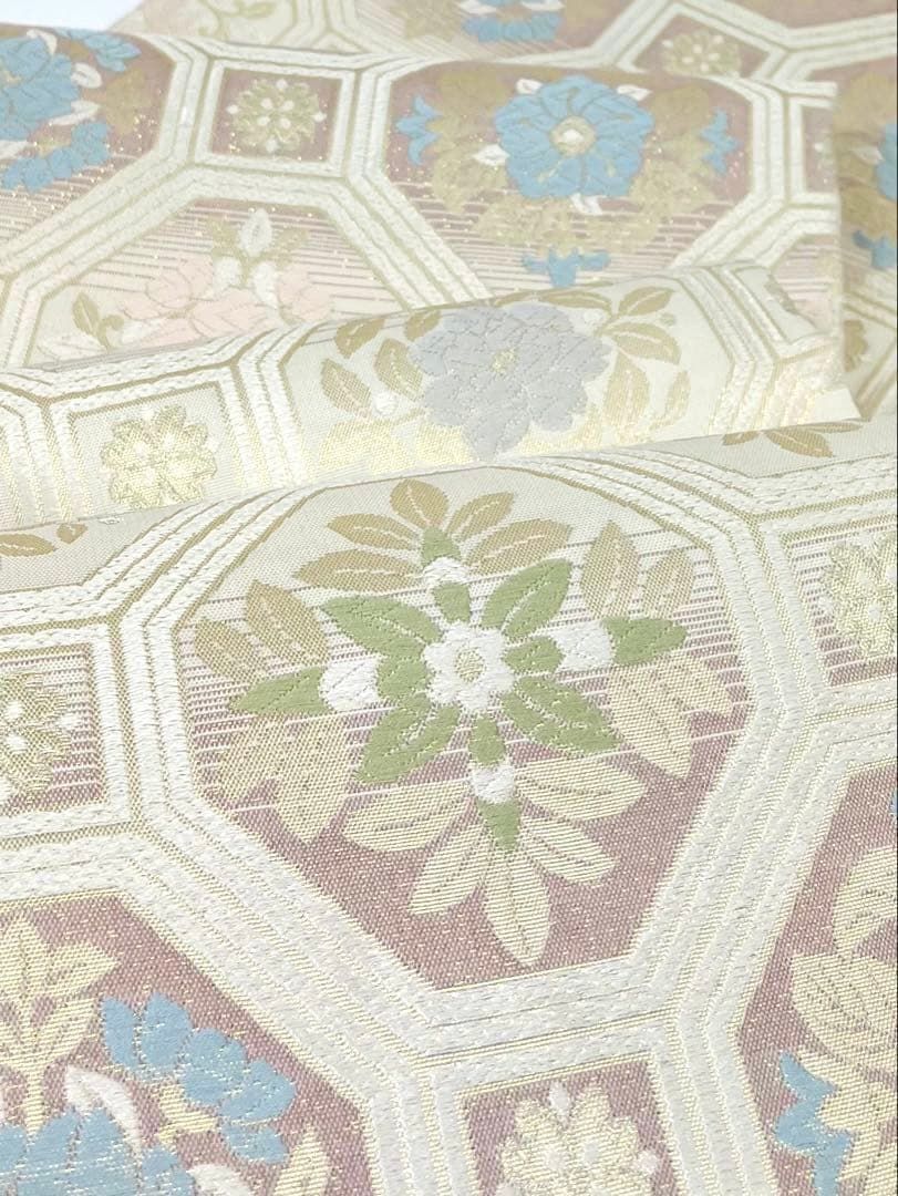 西陣織 蜀江文 袋帯 ♥品 華翔苑 金糸 正絹 六通 Q852