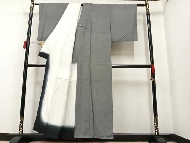 平和屋着物○江戸小紋 鮫小紋柄 黒地 正絹 逸品 未使用 AAAY5986ph