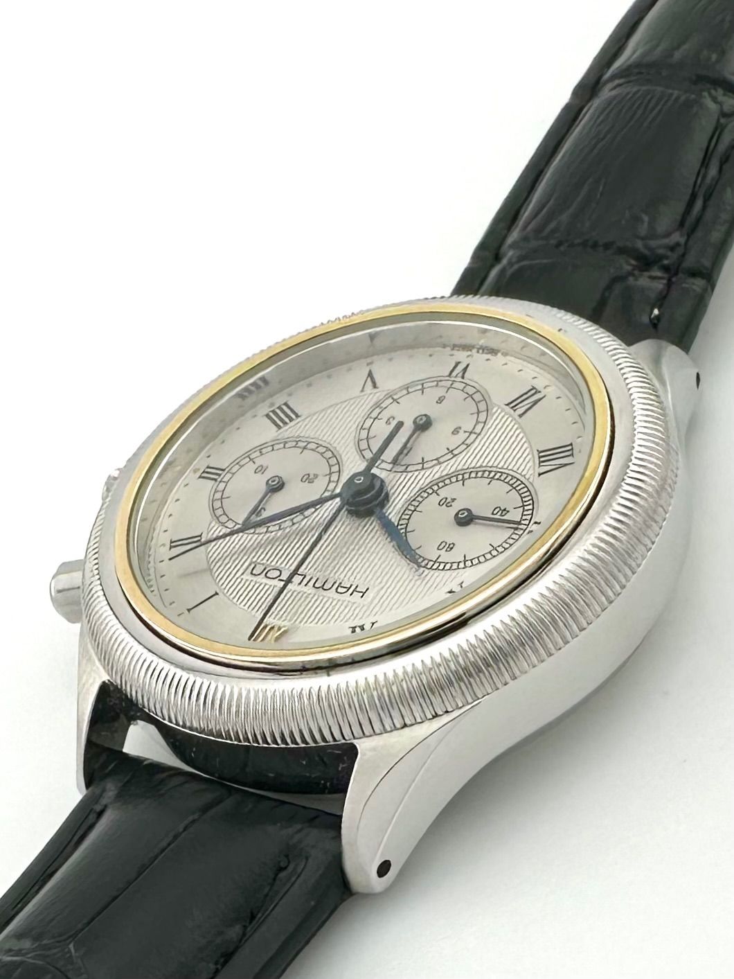 HAMILTON クロノグラフ レマニア1873 コインエッジベゼル 手巻き時計 OH済み ハミルトン