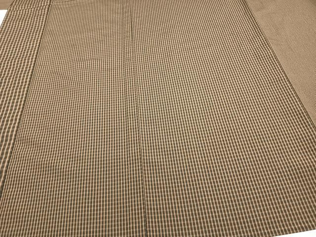 平和屋着物▽訪問着 単衣 お召地 片身変わり 格子 さが美扱い 正絹