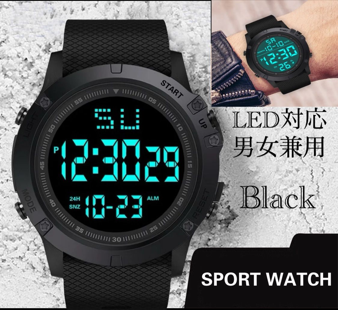 スポーツ腕時計 腕時計 時計 デジタル式 LED デジタル腕時計 デジタル 自転車 スポーツ アウトドア キャンプ ランニング アウトドア LEDライト