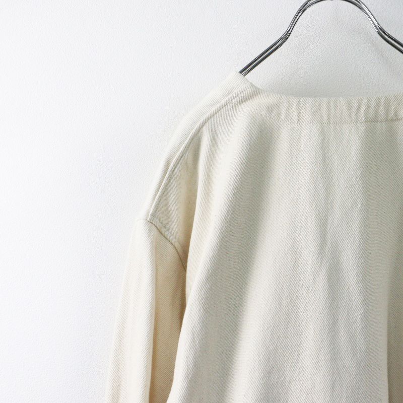 メンズ  2021AW ネストローブ コンフェクト nest robe CONFECT ルーズデニム キーネック カバーシャツ 3/アイボリー【2400014038460】 メンズ 2021AW ネストローブ コンフェクト nest robe CONFECT ルーズ