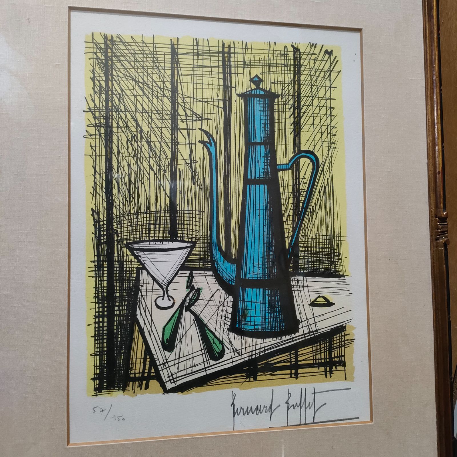 ベルナール・ビュッフェ オレンジのチューリップと黄水仙 | 絵画