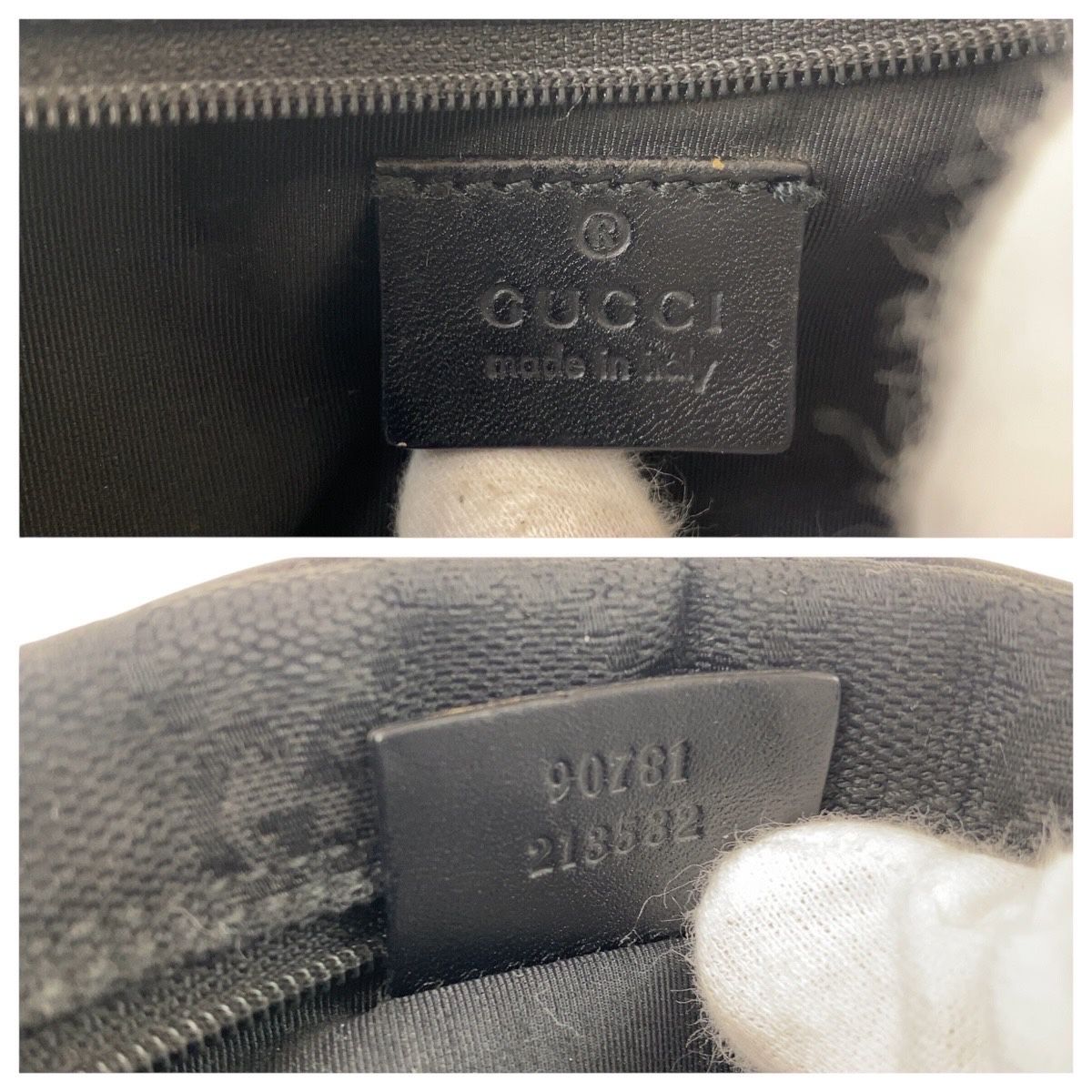 GUCCI グッチ ブラック 黒 ゴールド金具 GGキャンバス 90781