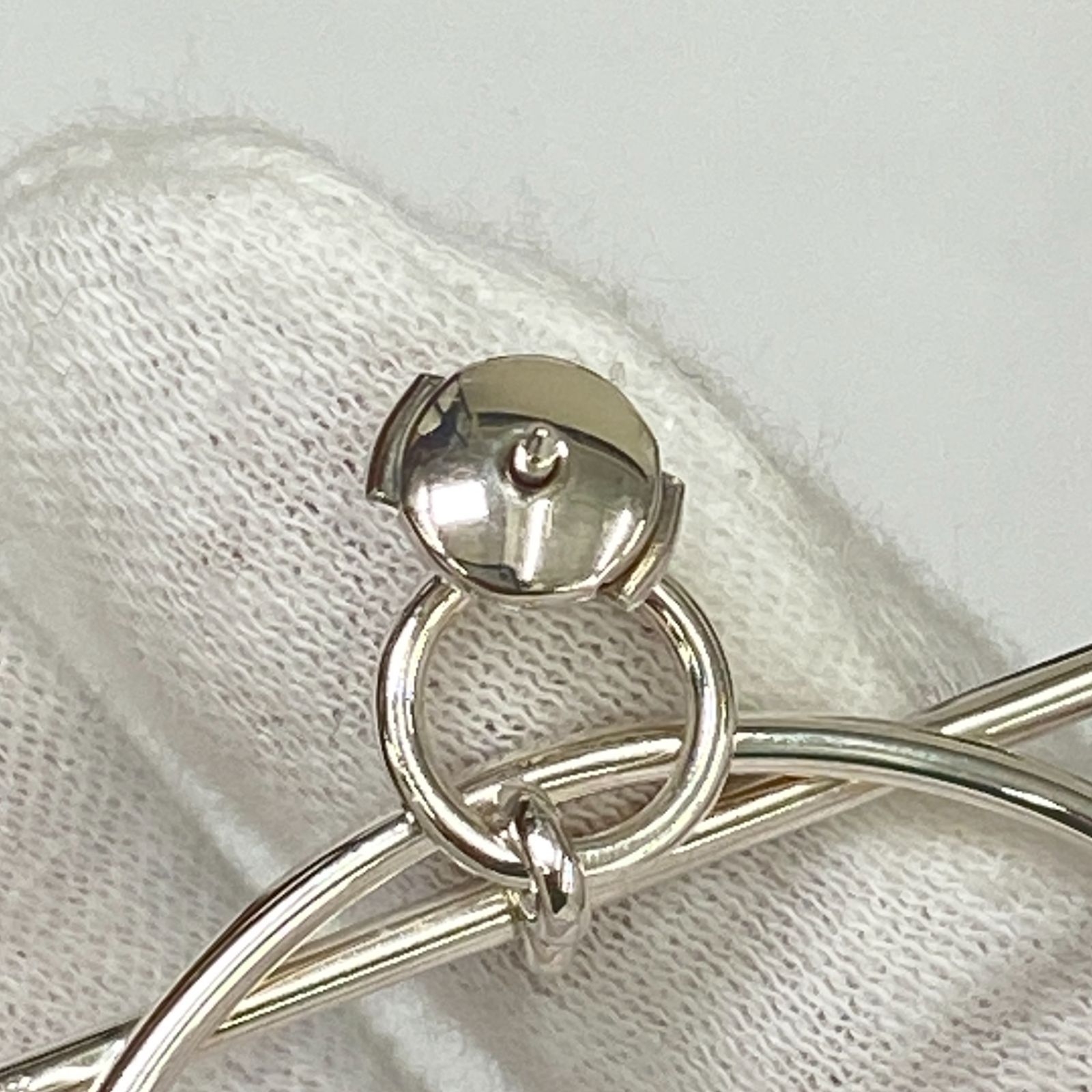 鑑定済み【 美品 】 エルメス 《 ループ 》 MM シルバー925 ピアス 