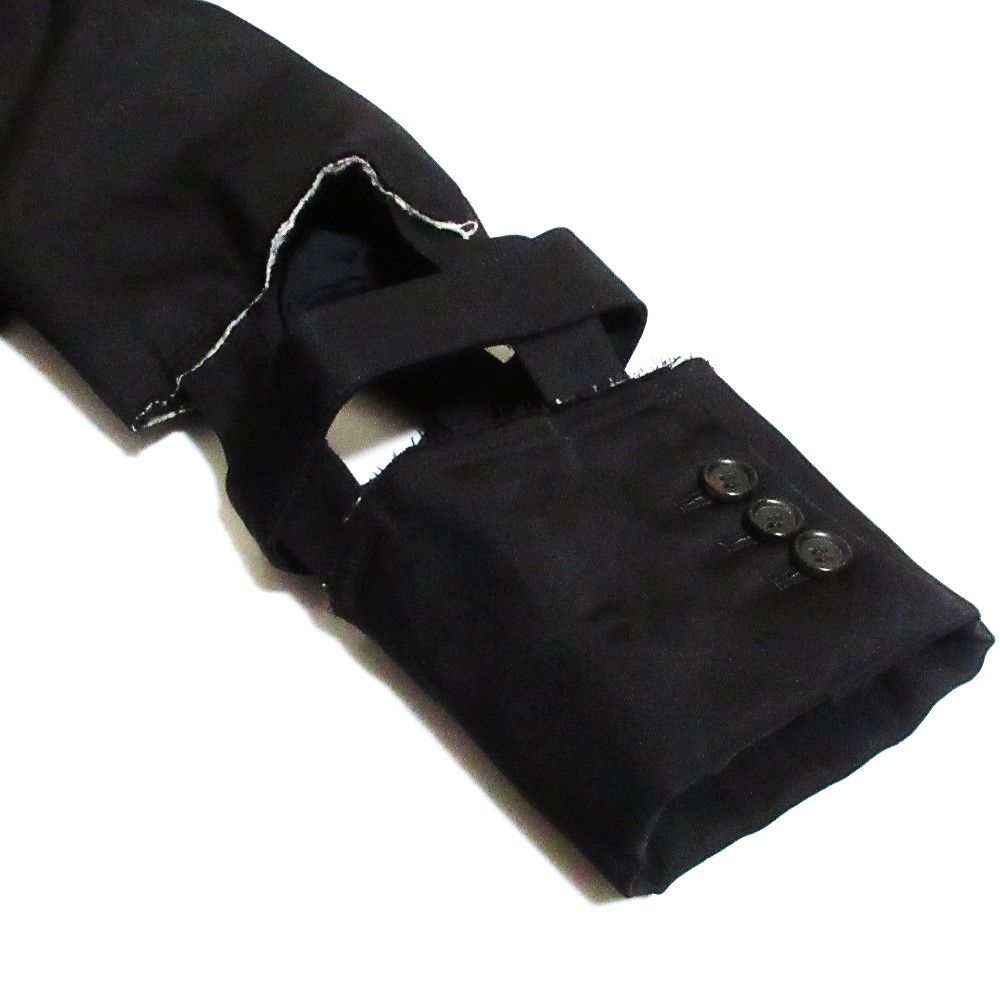 COMME des GARCONS - 美品 COMME des GARCONS コムデギャルソン シルクウール カットスリーブ テーラードジャケット GI-J018 サイズM ブラック レディース 古着 中古 USED 美品 COMME des GARCONS コムデギャルソン シルクウール カット