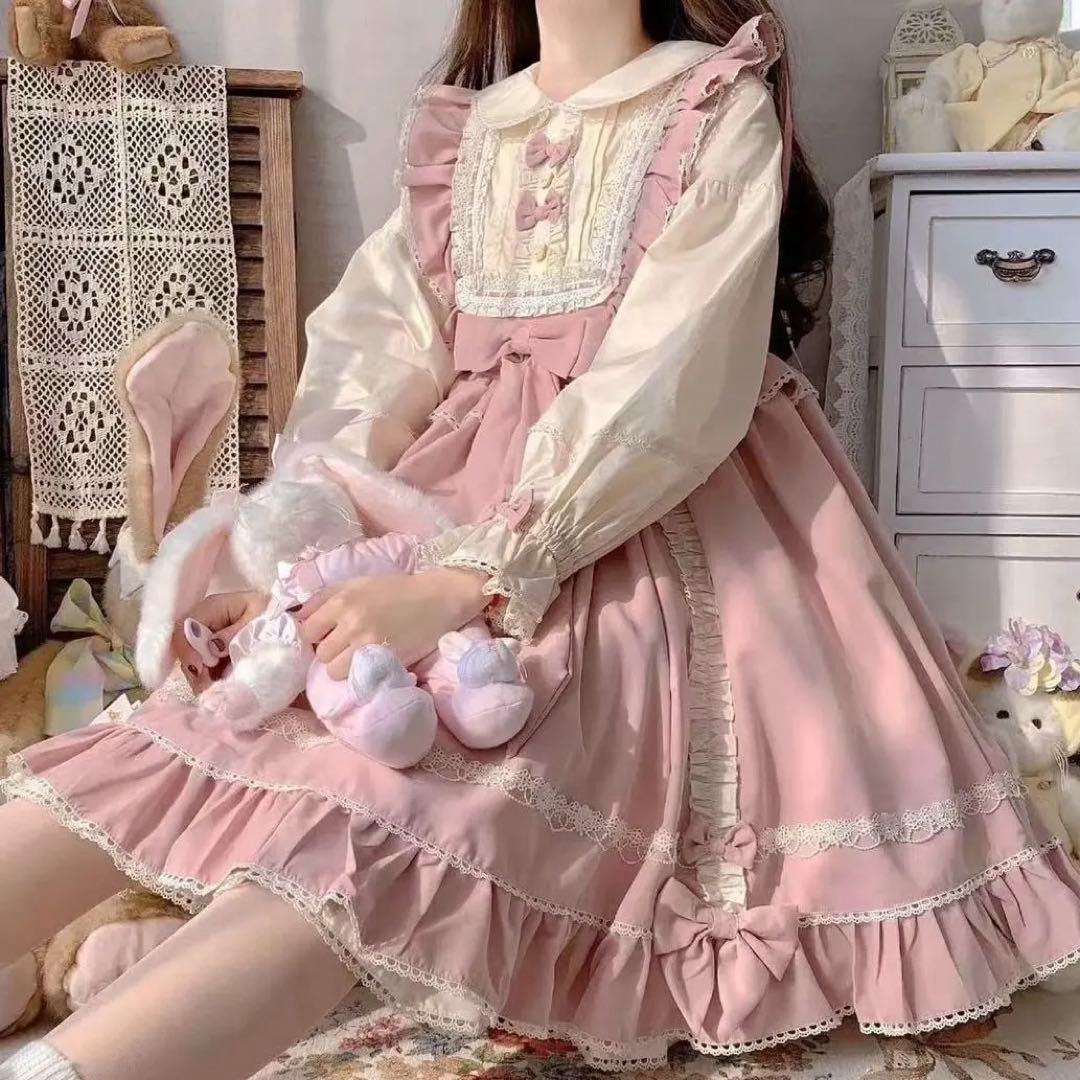 ♥ 愛らしさ満点 パニエ付ロリータワンピースお出かけや普段着に最適