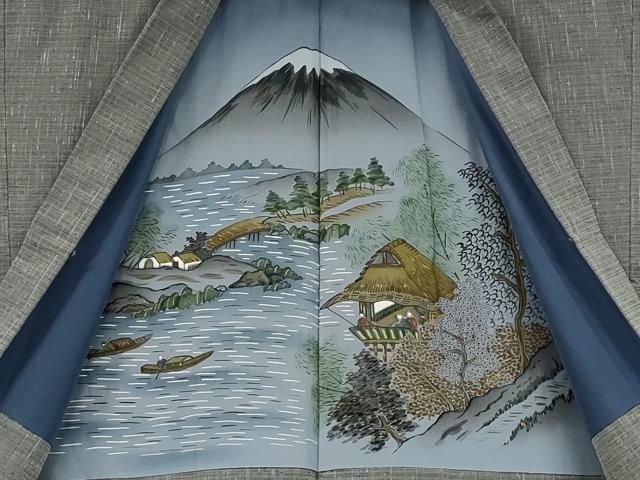 平和屋着物 男性 紬 アンサンブル 長襦袢セット 袷 霞文 正絹 ut