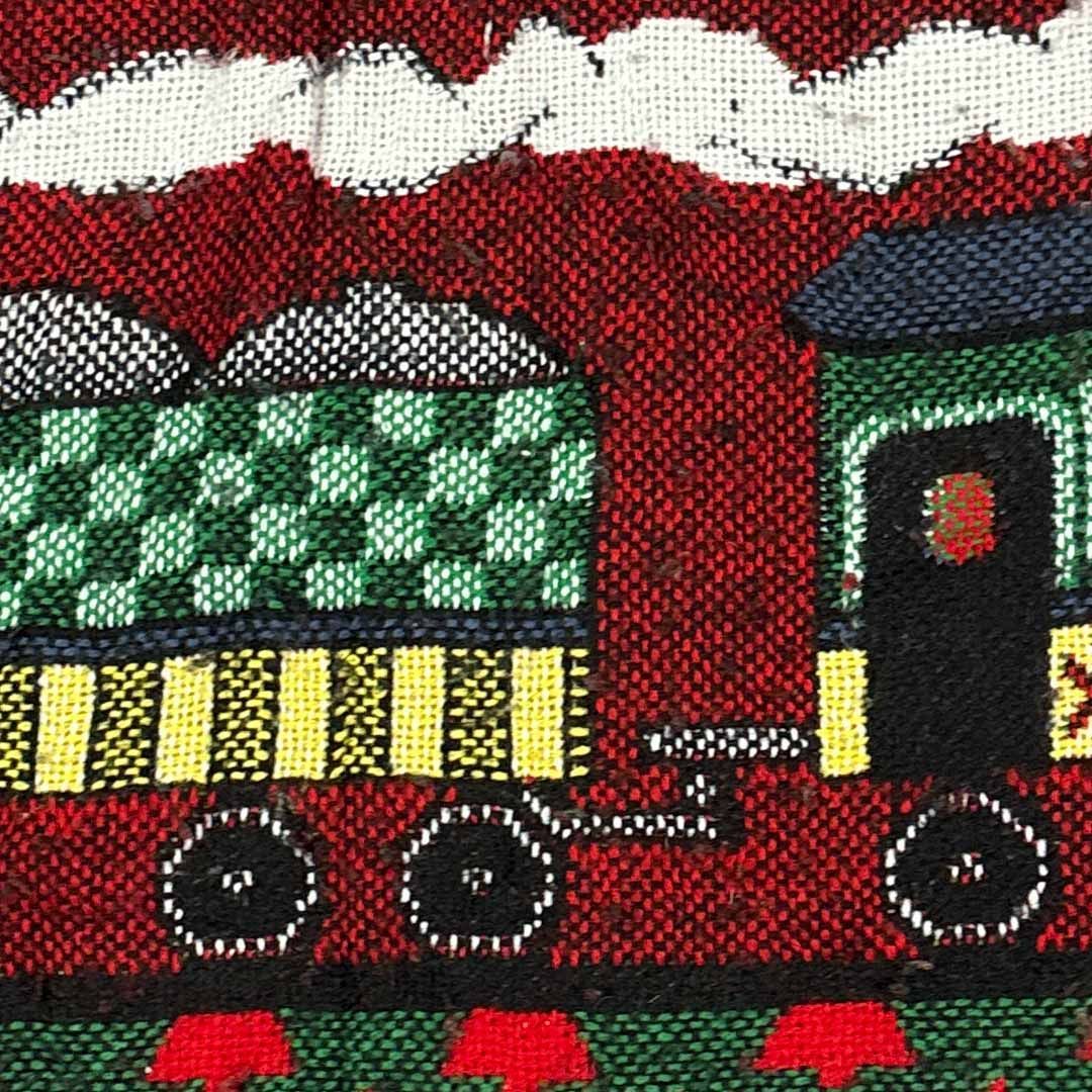 vintage ラグ カーペット、90年代、USA製、駅、列車、クリスマス488 vintageラグ カーペット 貨物列車 クリスマス 2079 - メルカリ