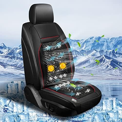 未使用クール シリカゲル カーシート 32個の送風口 12個強力送風ファン搭載 12V対応 3段階風量調節 振動機能搭載 (赤) リプロス レッド 冷風 マッサージ【ITNZ8X088MXG】