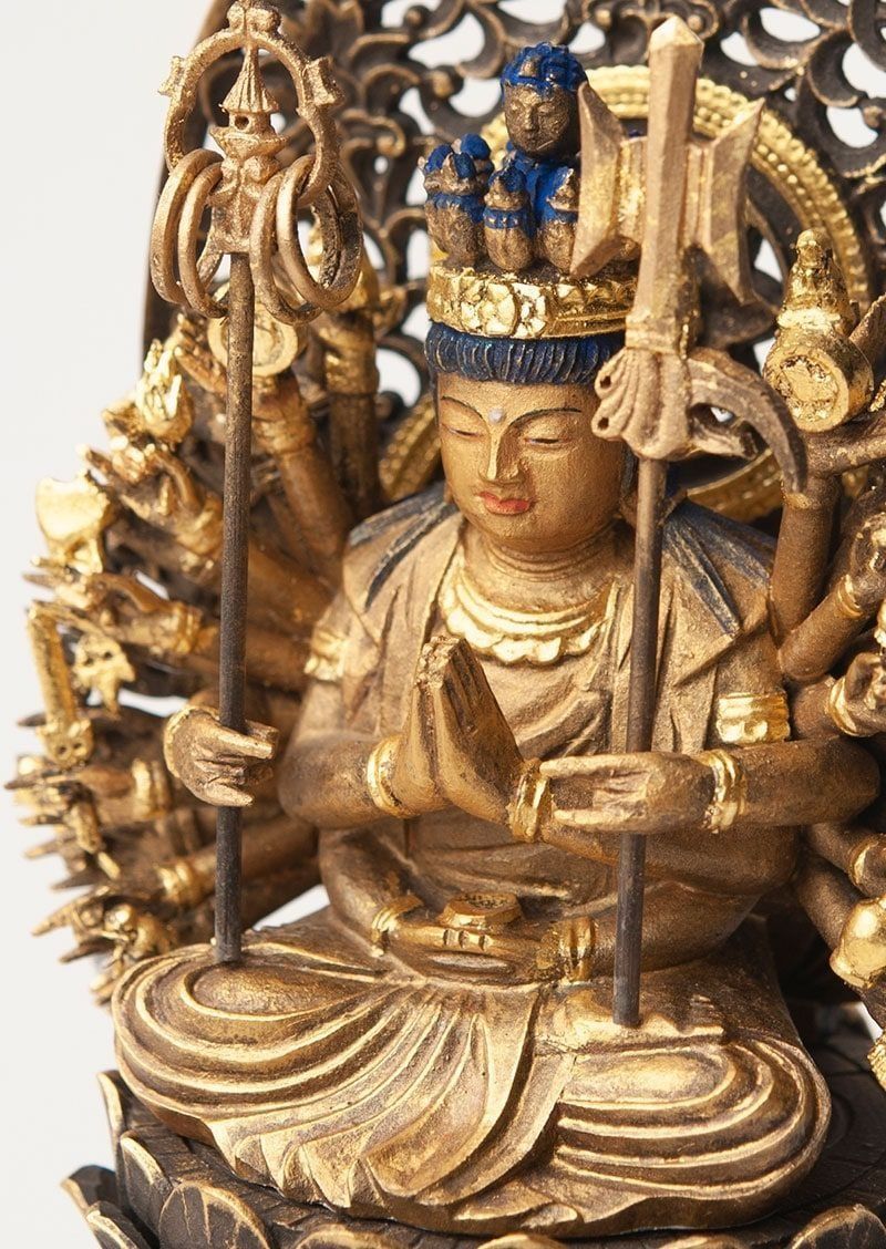 千手観音菩薩 子年の守護本尊 古美彩色仕上げ 仏像 WWW_IBETON_RU