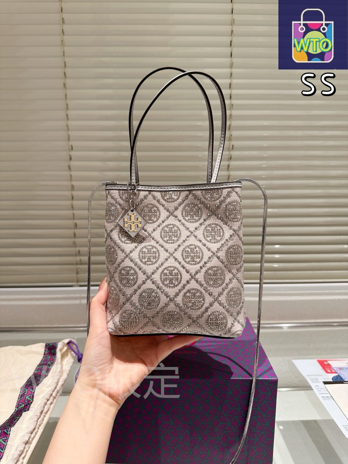 今日 Tory Burch TB Rhinestone Tote Bag - トーリーバーチ TB ラインストーン トートバッグ
