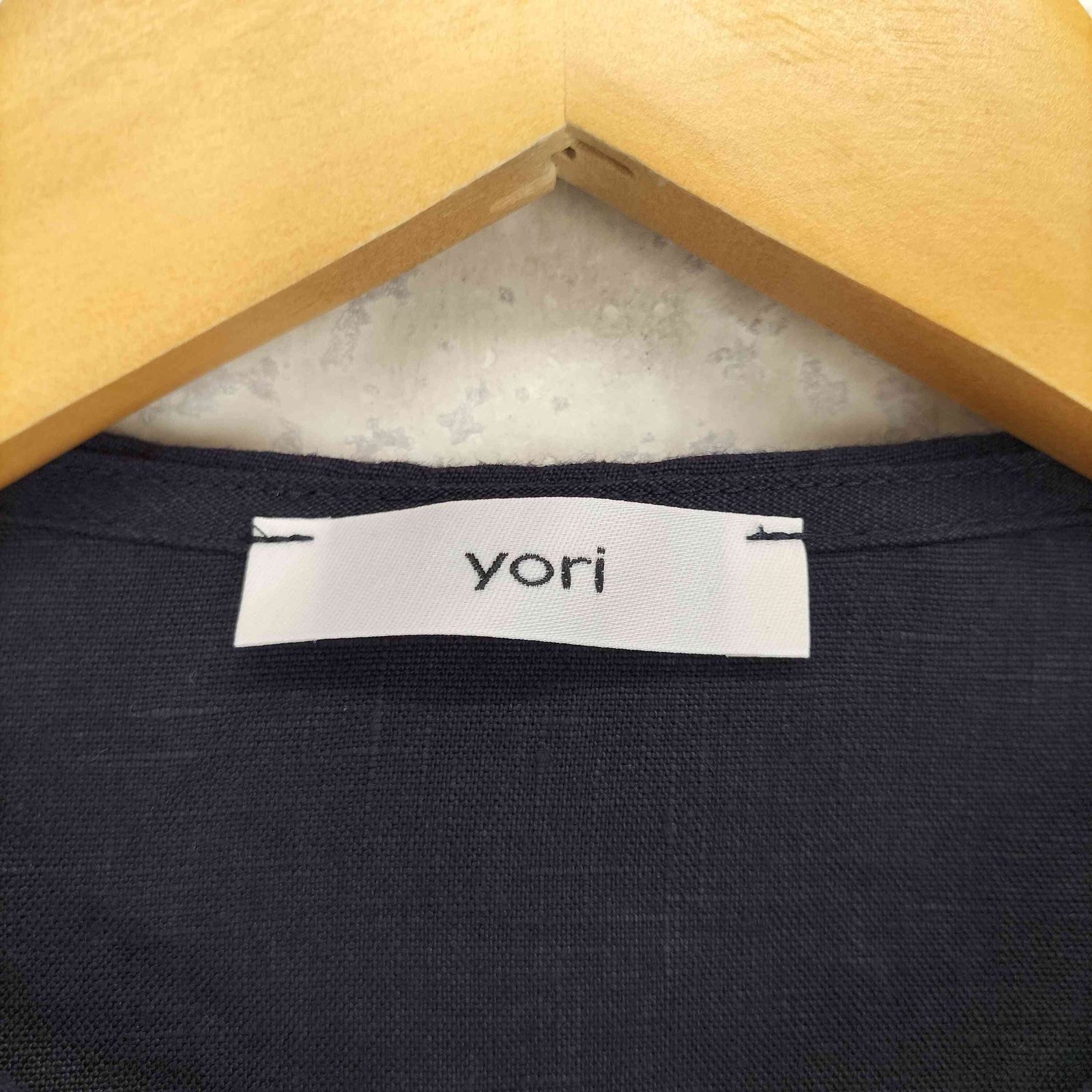 ヨリ yori 麻100 ステッチリネンフリルジレ レディース FREE